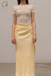 BASERANGE ribbed wool brig skirt SKBR-RIB-WI21 yellow